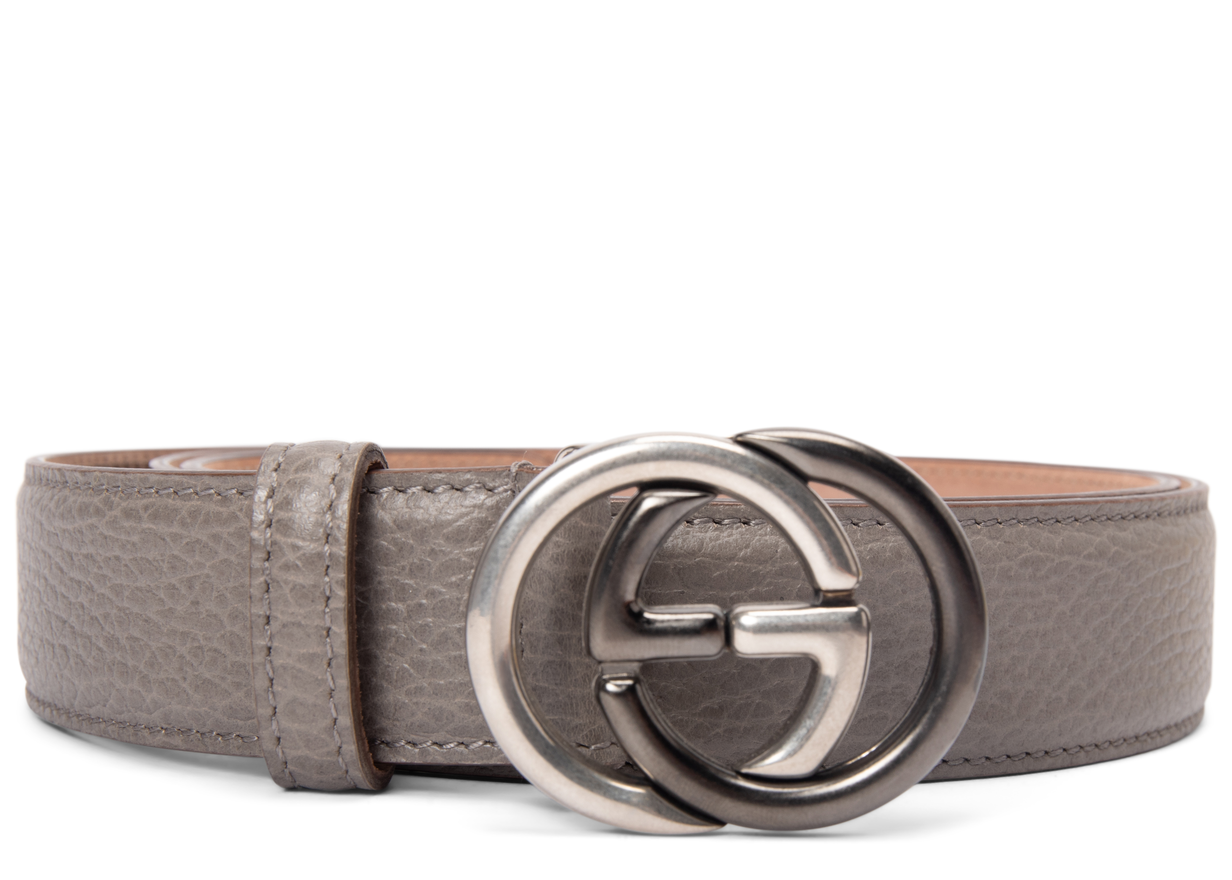 Gucci Belt 1.25 Width Grey in Leather 
