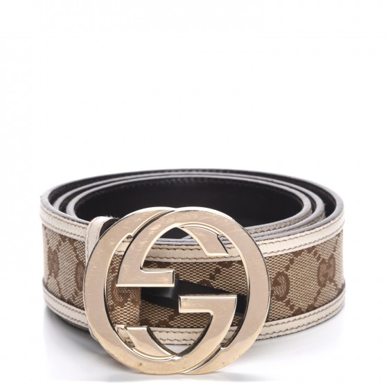 Gucci Belt Monogram Beige/Off White in 