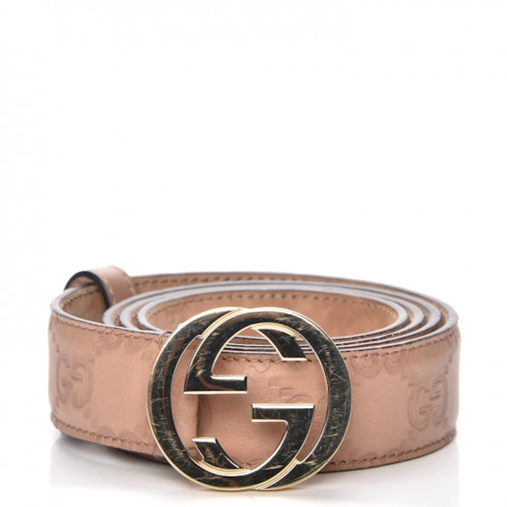 Gucci Interlocking G Belt Monogram Guccissima Winter Rose in Leather ...