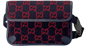 Gucci Belt Bag GG Wool Blue/Red