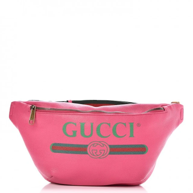 I tide atom Månens overflade Gucci Belt Bag Gucci Print Grained Pink in Calfskin with Aged Gold-tone
