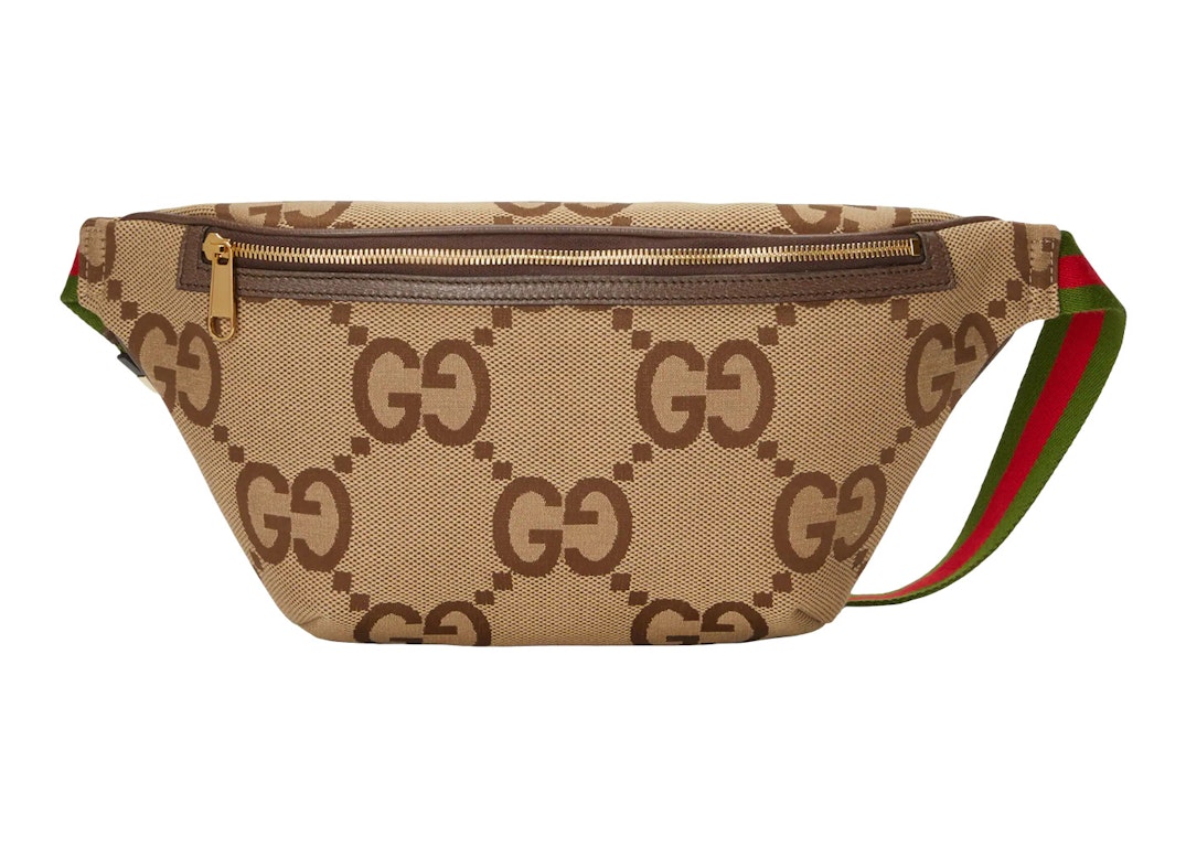 Pre-owned Gucci Belt Bag Jumbo Gg Camel/ebony