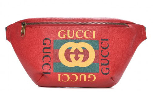 Gucci Logo Belt Bag Hibiscus Red in 