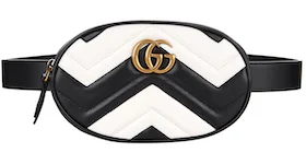 Gucci GG Marmont Belt Bag Matelasse Black/White