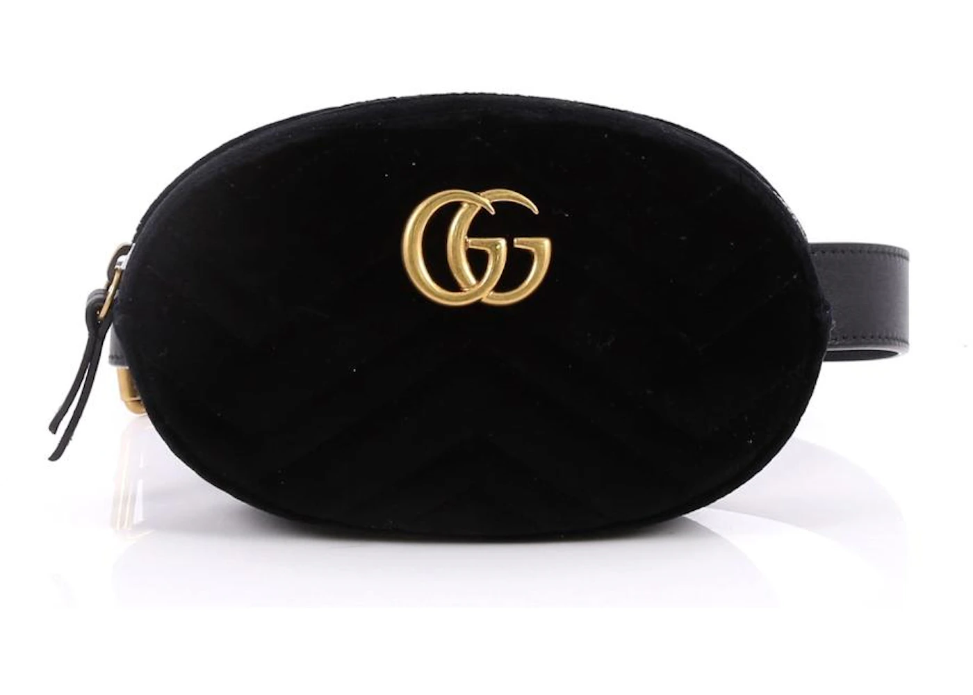 Gucci Marmont Belt Bag Matelasse Velvet Black In Velvet With Gold Tone Gucci Marmont Belt Bag Matelasse Velvet Black In Velvet With Gold Tone