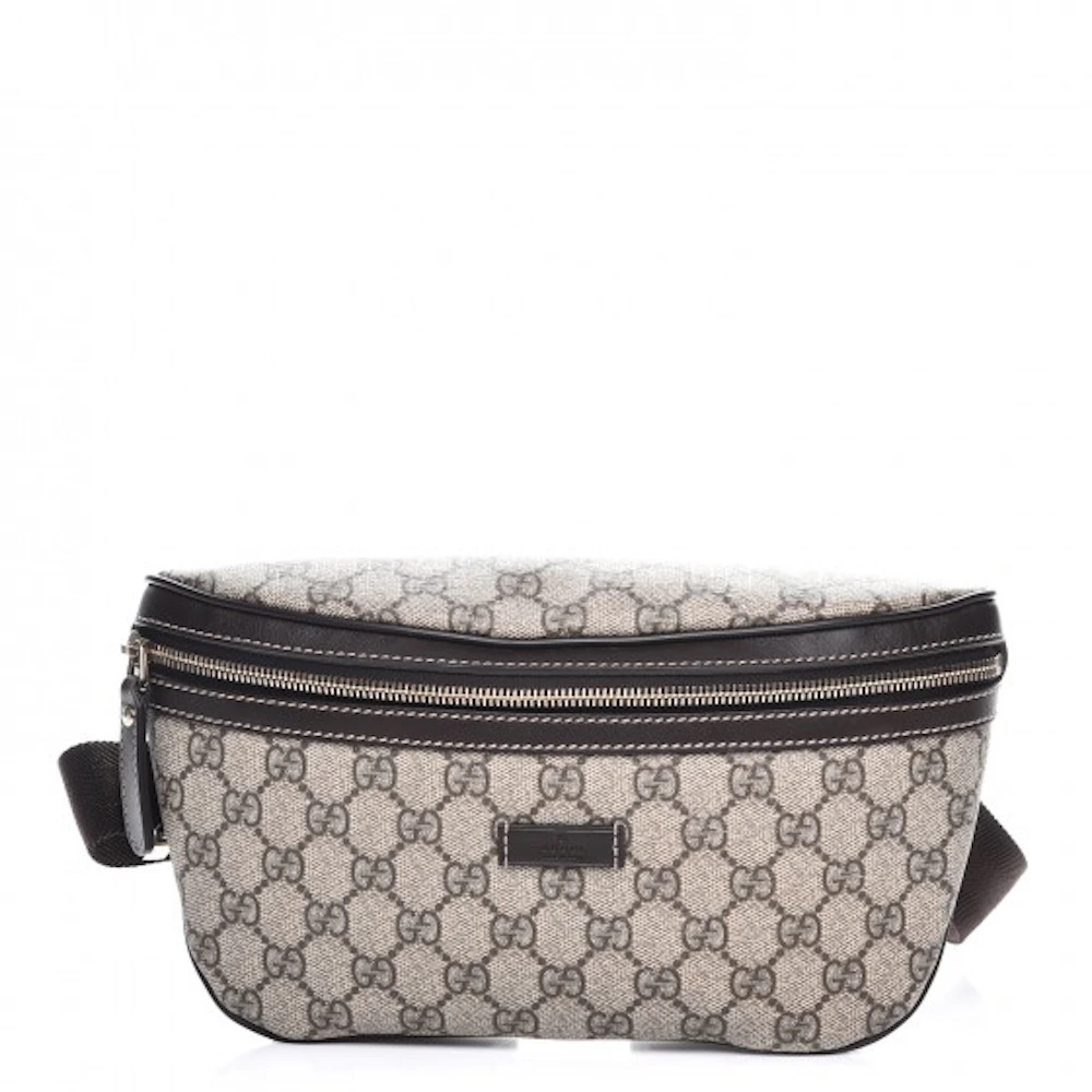 Gucci Belt Bag Monogram Supreme Brown in Canvas with Silver-tone - US