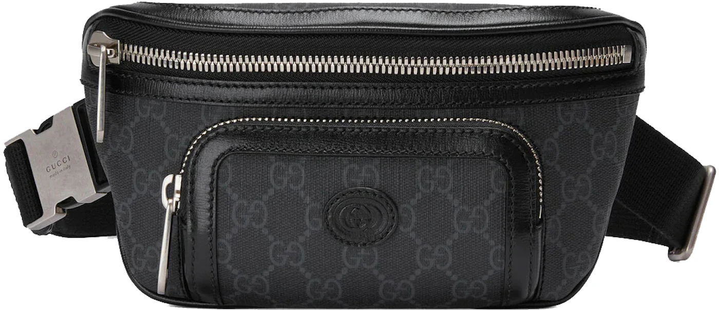 Gucci Leather-trimmed Monogrammed Canvas Belt Bag - Men - Black Bags
