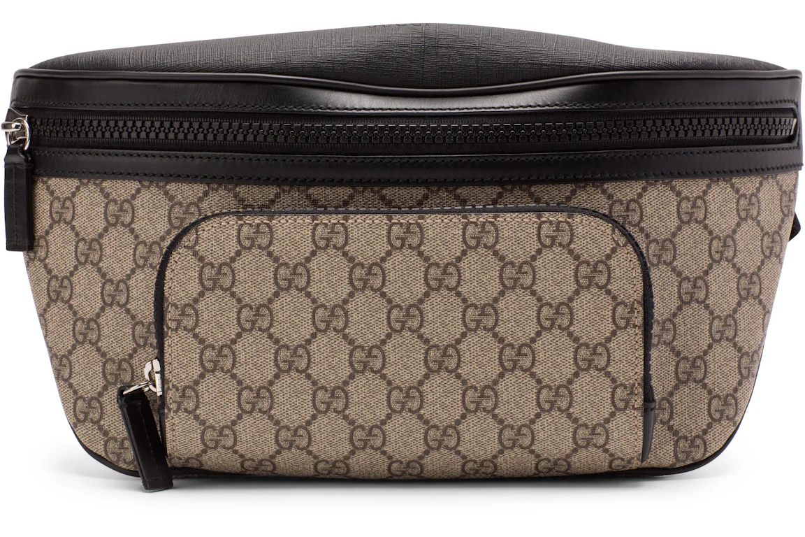 Gucci Front Pocket Belt Bag GG Supreme Black/Beige