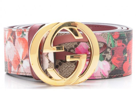 Gucci Belt GG Supreme Blooms Pink in 