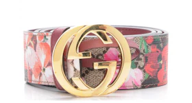 Gucci Belt GG Supreme Blooms Pink