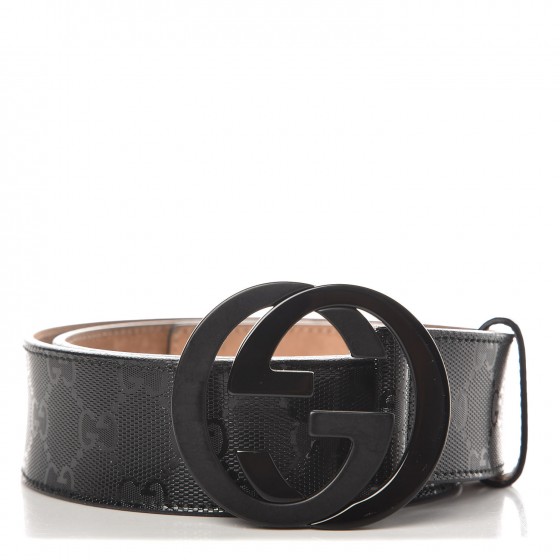 black interlocking gucci belt