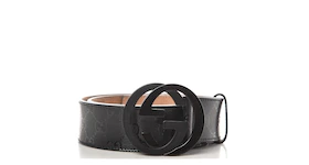 Gucci Belt GG Imprime Interlocking G Black Buckle 1.5 W Black