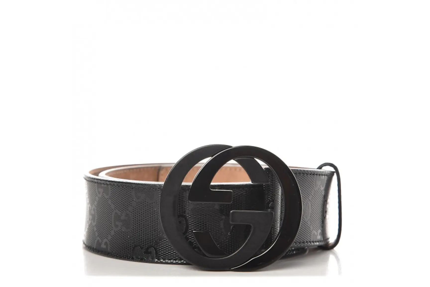 Gucci Belt GG Imprime Interlocking G Black Buckle 1.5 W Black in ...
