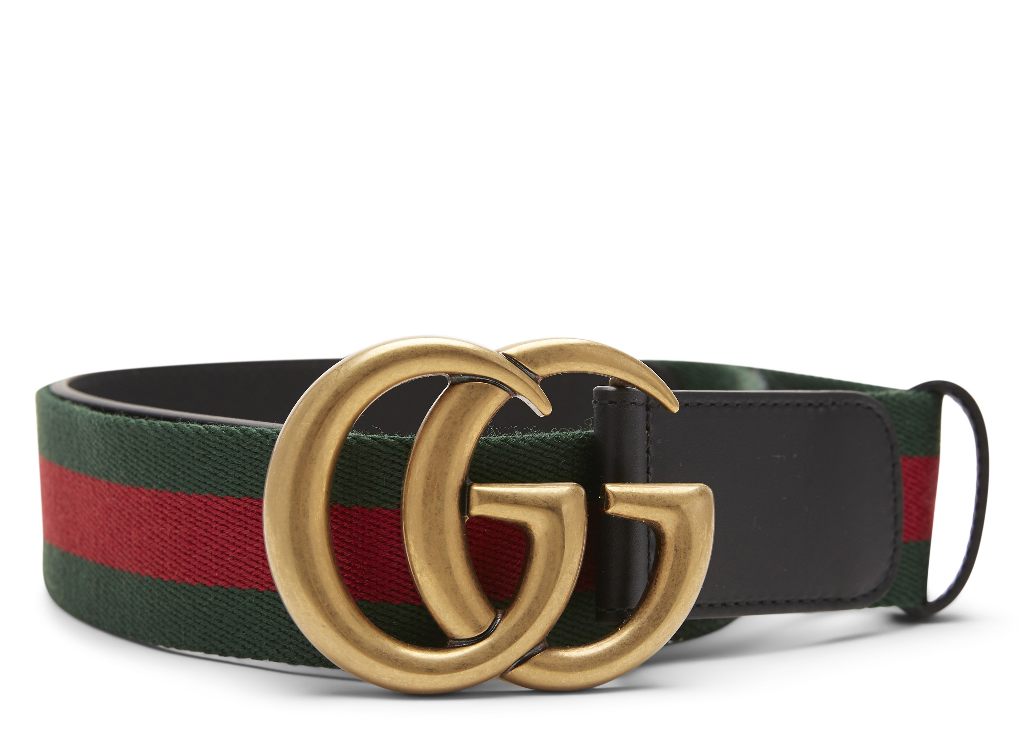 Gucci Belt Green/Red Web Double G Brass 