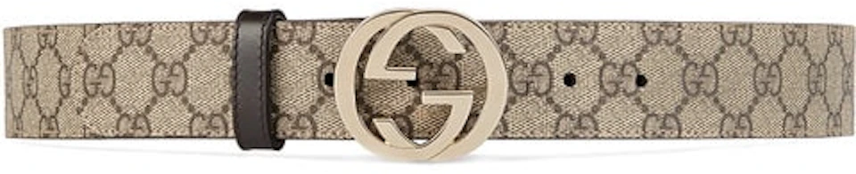 Gucci Belt Buckle Brown Canvas with Gold-tone