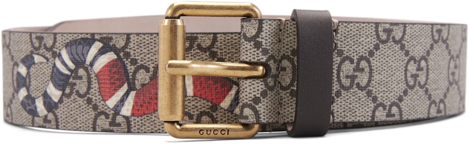 Men's Gucci GG Supreme belt w/ Kingsnake print for Sale in