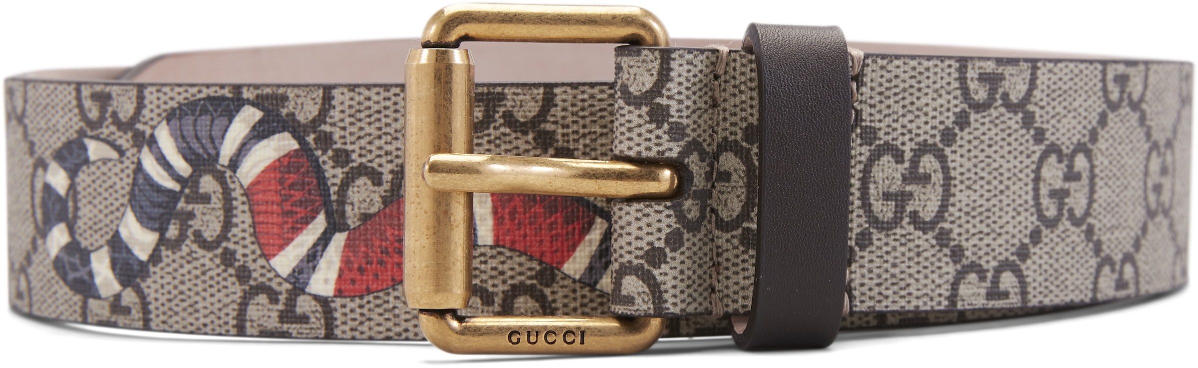 Gucci Belt Kingsnake Canvas with Gold-tone - US