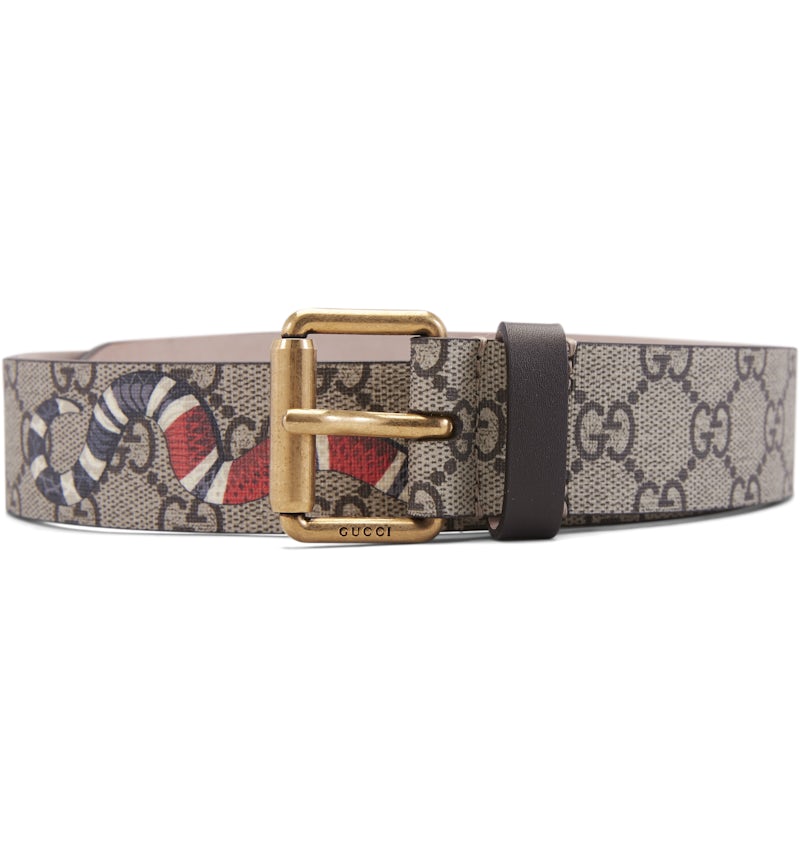 Gucci Belt Supreme Kingsnake Brown in Canvas with Gold-tone US