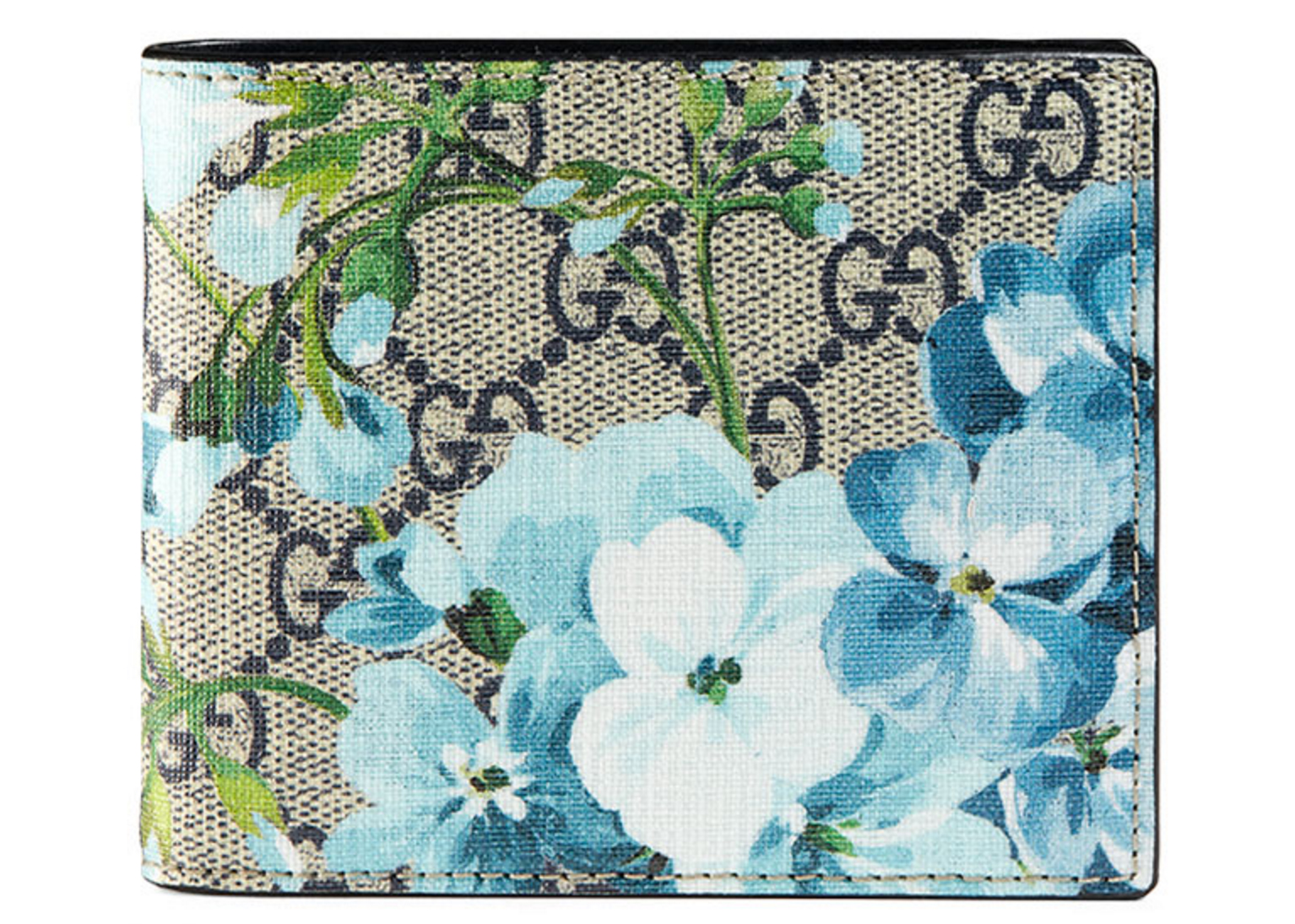 gucci blue flower wallet