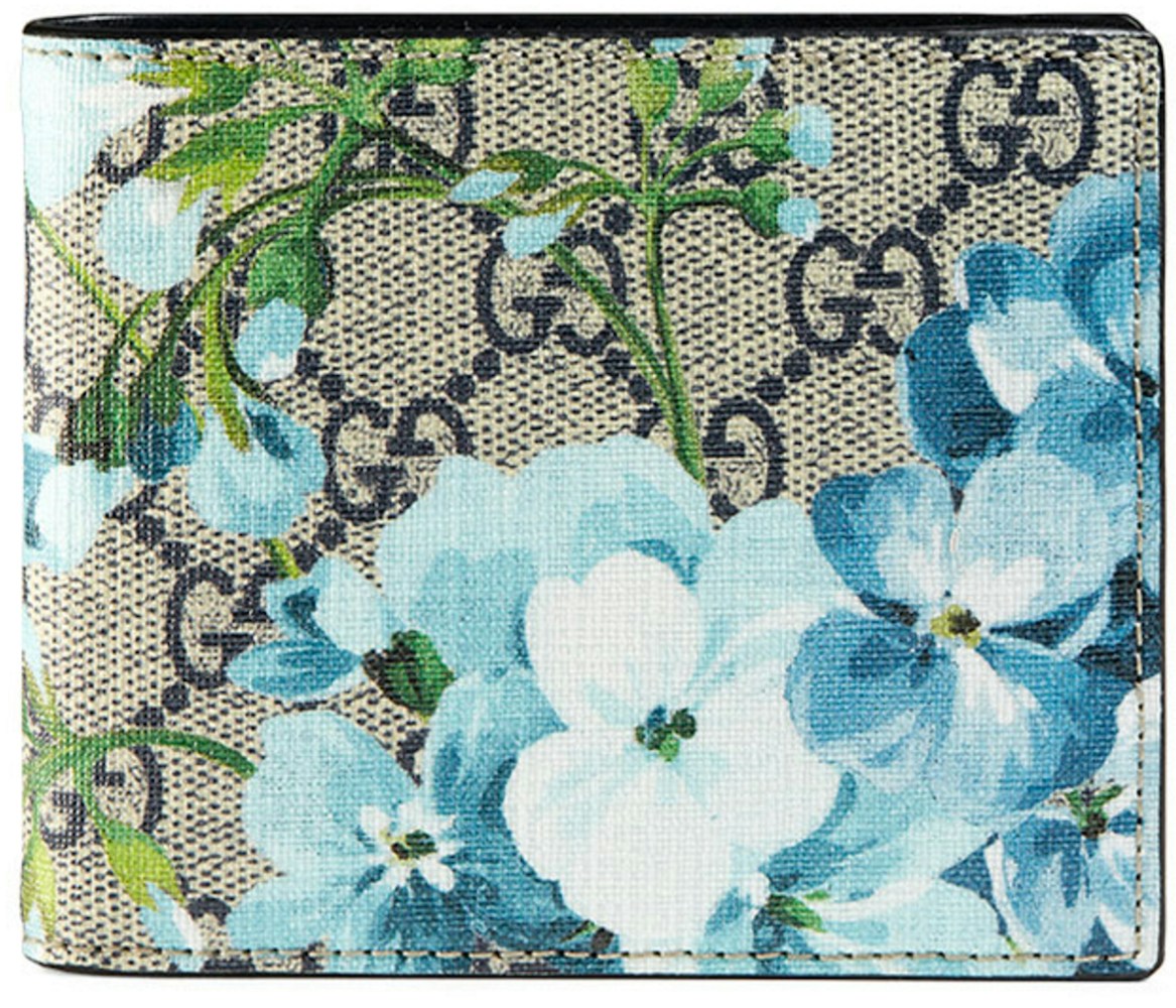 Gucci Bifold Wallet Blue Blooms in