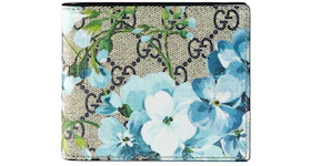 Gucci Bifold Wallet Blue Blooms Beige/Ebony