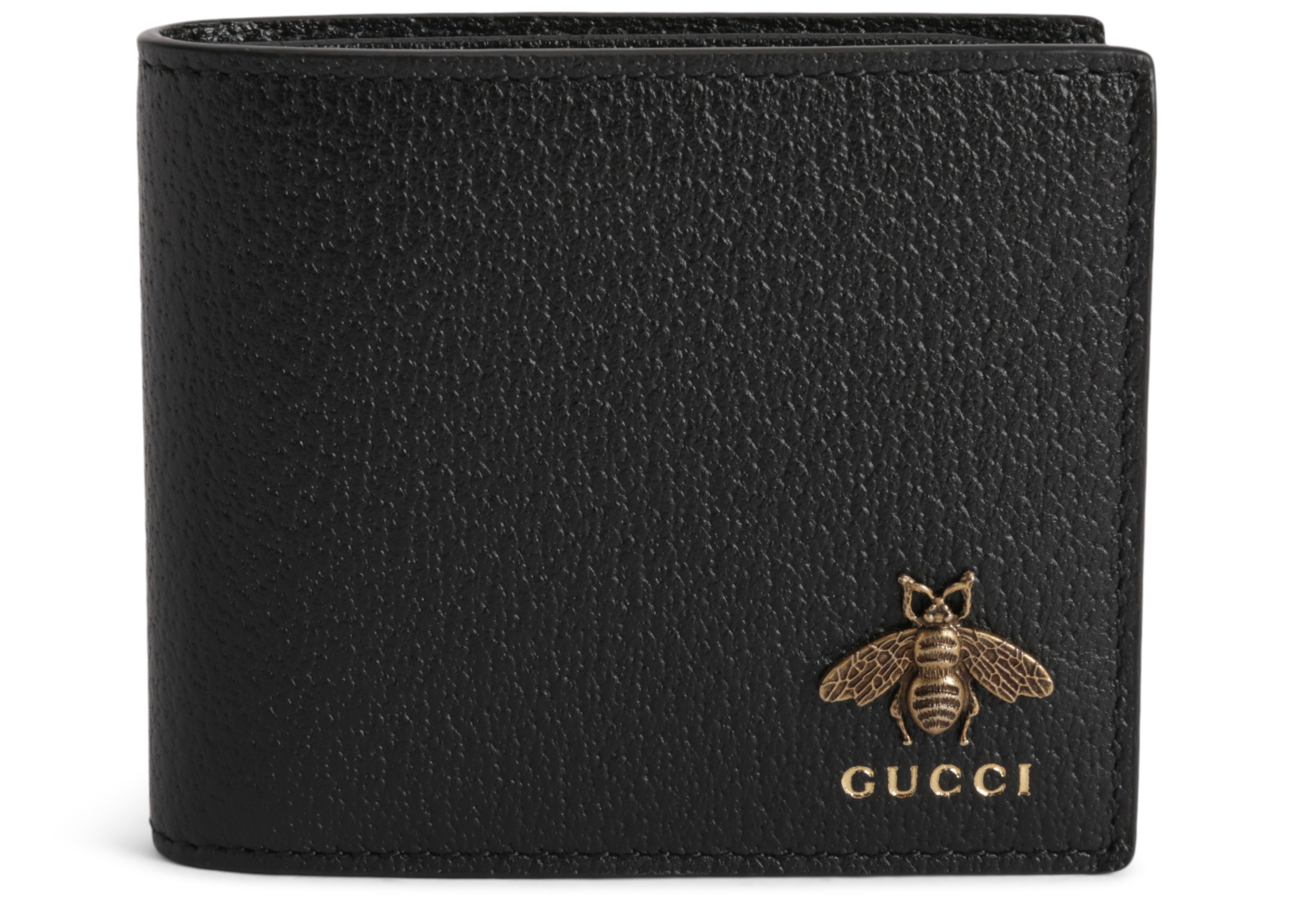 Gucci Bifold Wallet Animalier Bee Black 
