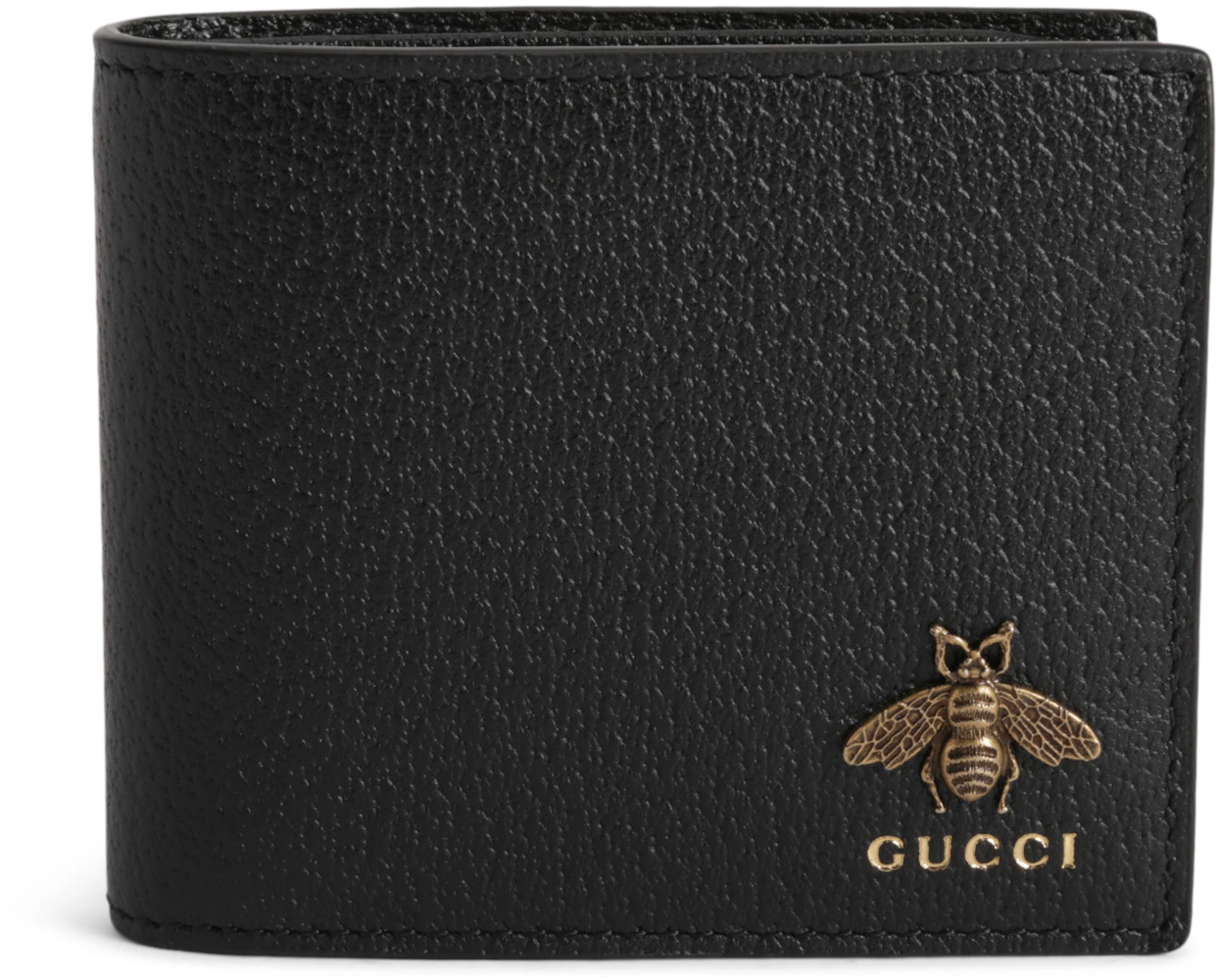 Gucci Bifold Wallet Bee Black Leather with Gold-tone - US