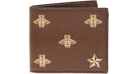 Gucci Bifold Wallet Bee Star Brown/Gold