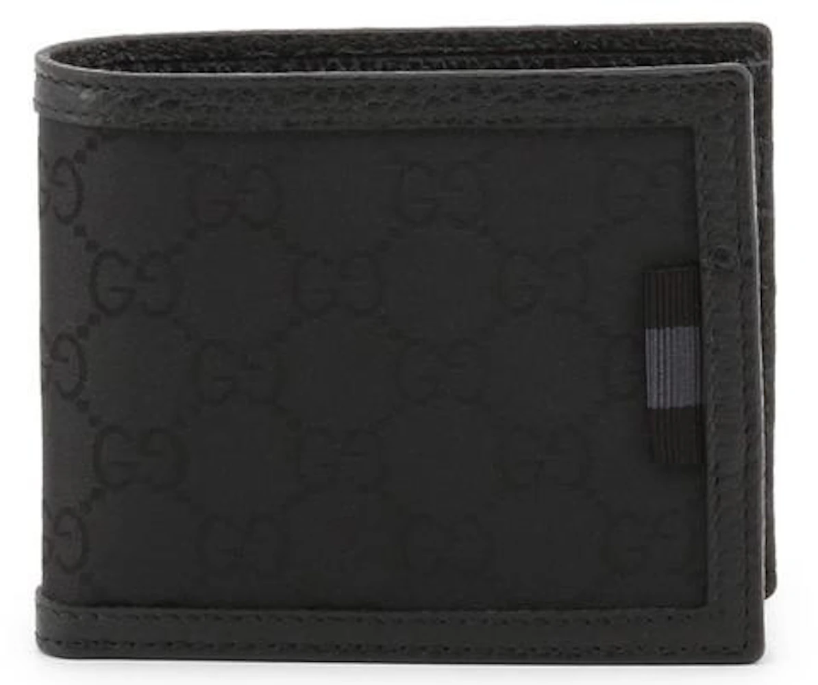 Gucci Bifold Wallet GG Nylon With Coin Pouch Black in Nylon/Leather - US