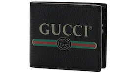 Gucci Print Bifold Wallet Leather (8 Card Slots) Black
