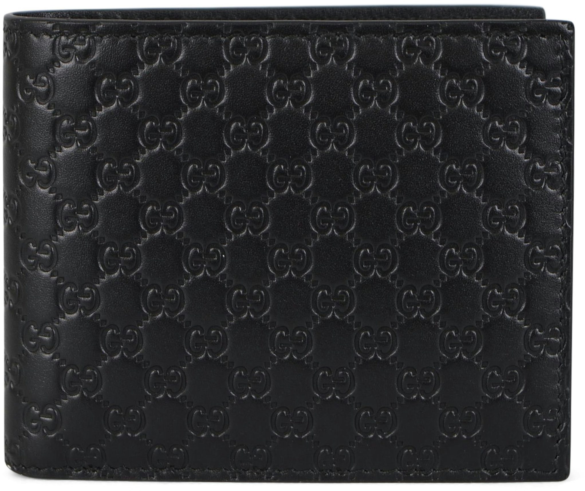 Gucci Women's Leather Micro GG Guccissima Mini Crossbody Wallet Bag Purse  (Black)