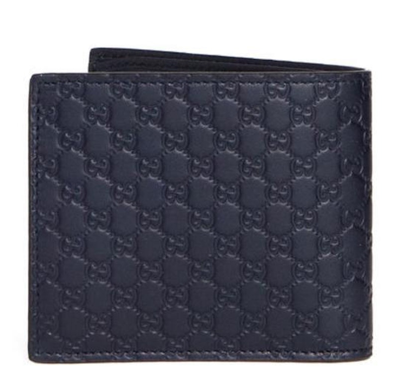 Gucci Bifold Wallet MicroGuccissima With Coin Pouch Blue in Leather