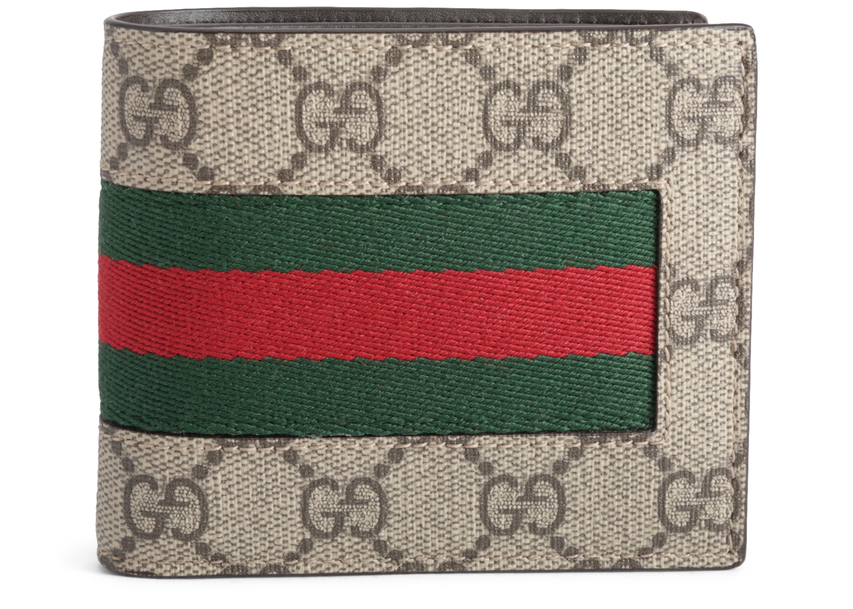 gucci leather bifold wallet with web