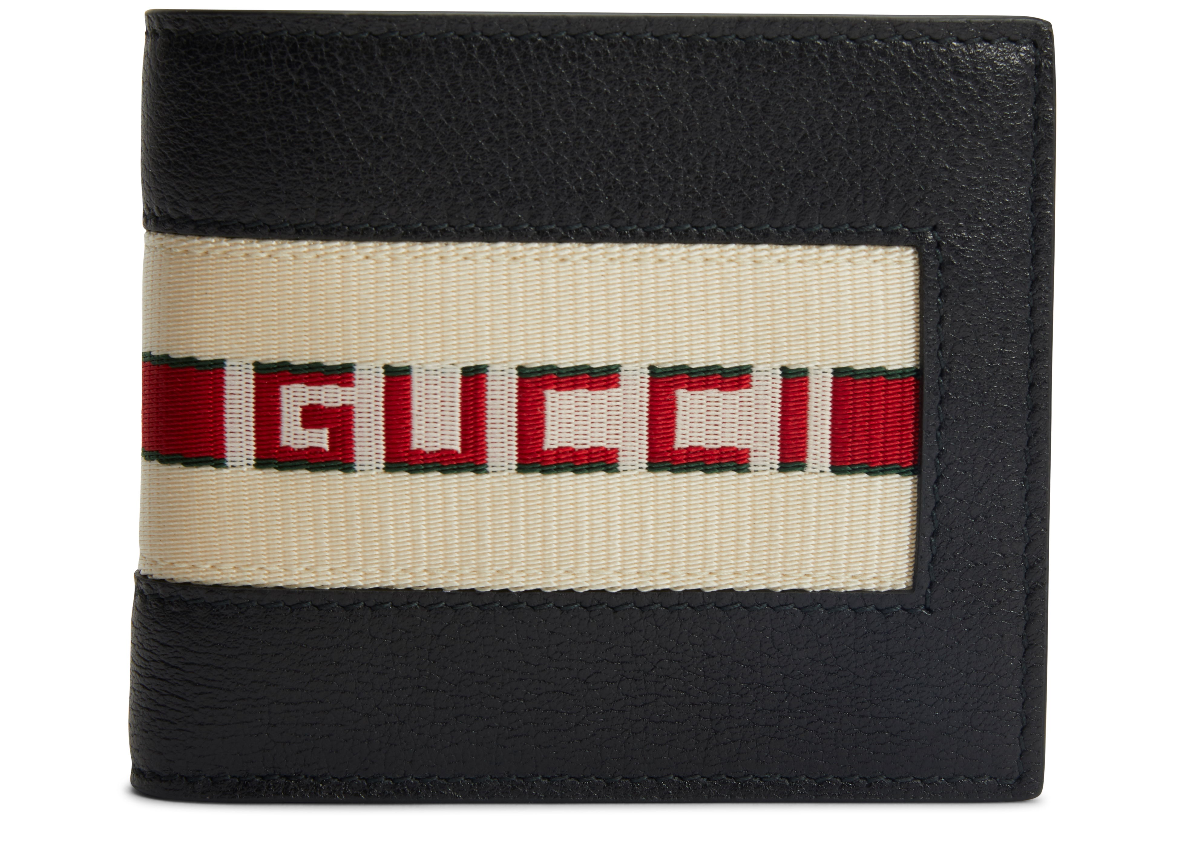 Gucci Bifold Wallet Stripe Logo Black 