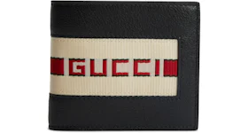 Gucci Bifold Wallet Stripe Logo Black