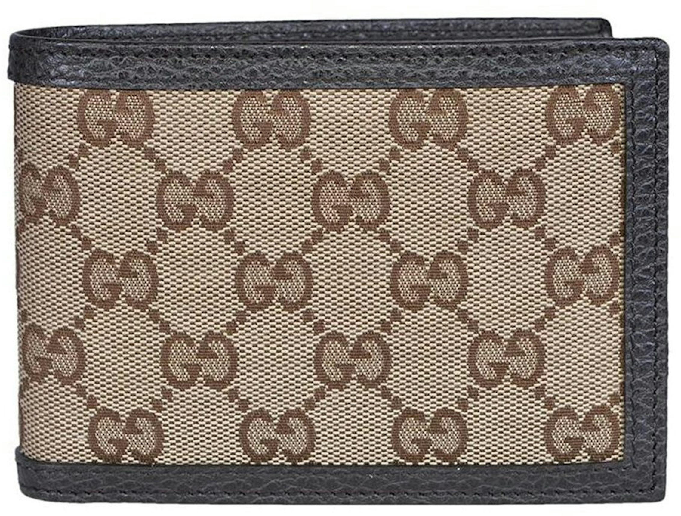 Gucci Bifold Wallet GG Monogram Beige/Ebony in Canvas/Leather - US