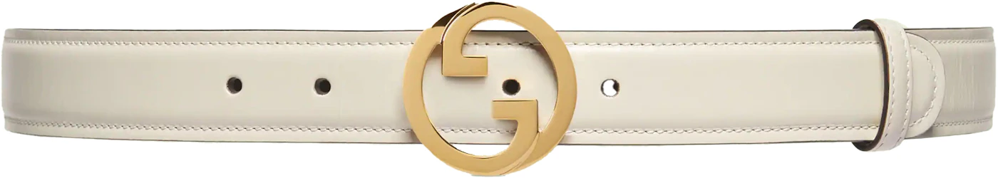 Gucci Blondie Belt White in Leather with Gold-tone - US