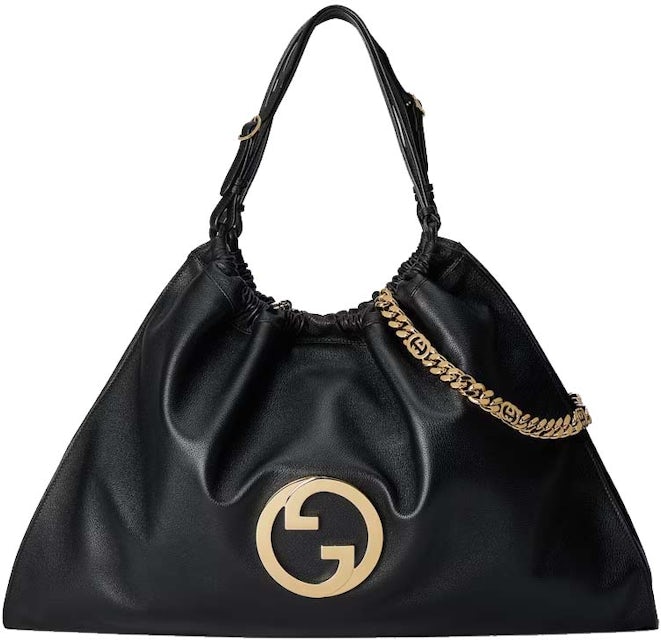 Gucci Blondie Large Tote Bag Black in Leather with Gold-tone - US