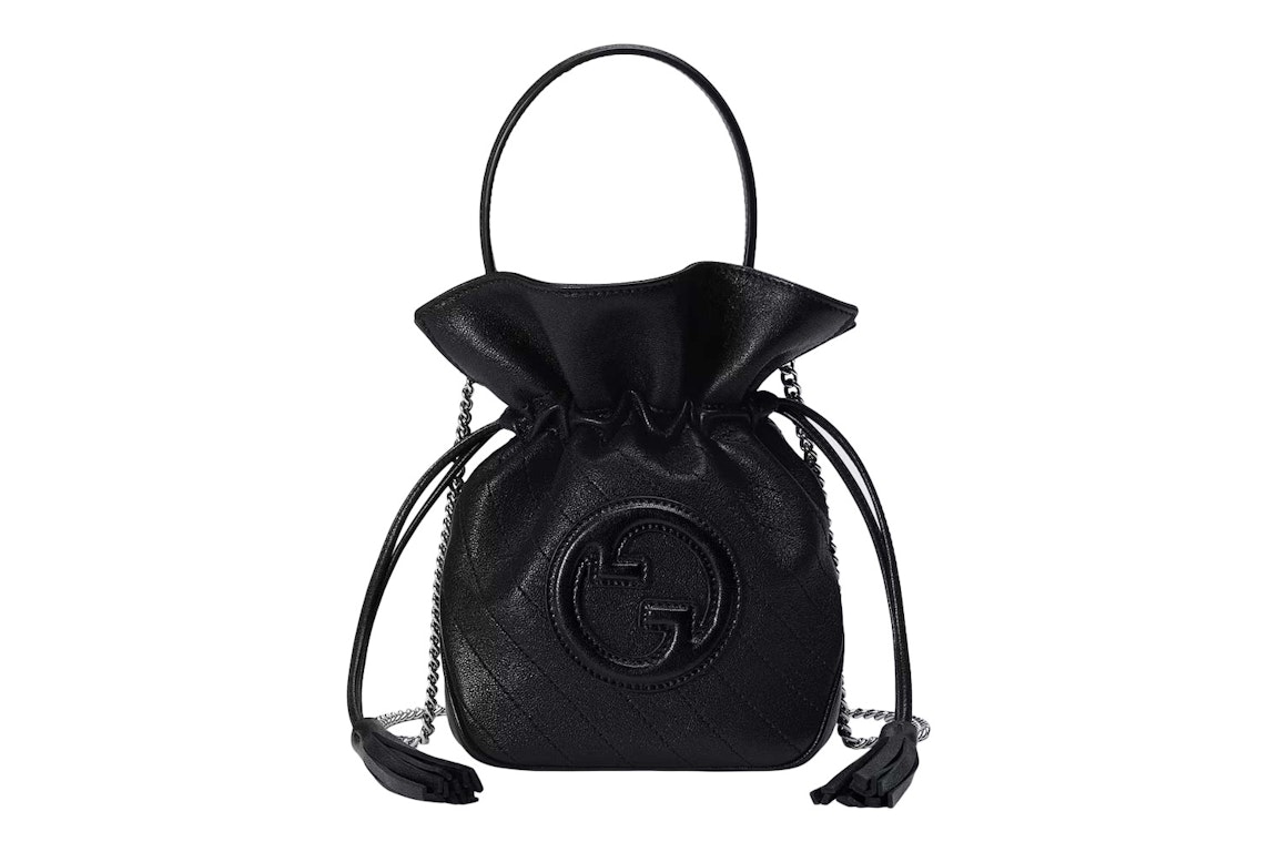 Pre-owned Gucci Blondie Mini Bucket Bag Black