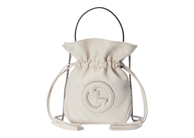 Gucci Blondie Mini Bucket Bag White in Leather JP