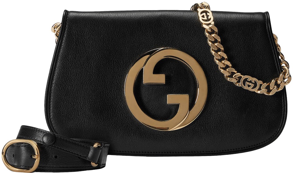 Gucci Blondie Shoulder Bag Black in Leather with Gold-tone - US