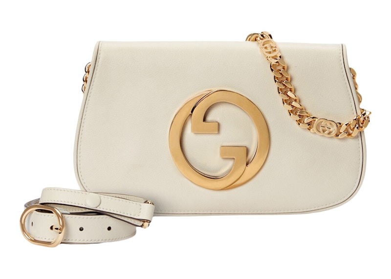 White and gold top shoulder bag