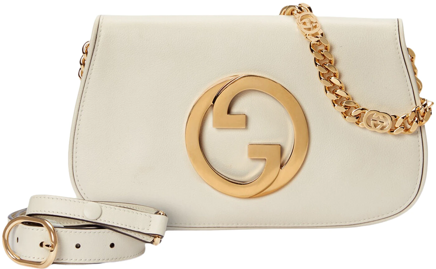 Gucci Blondie Shoulder Bag White in Leather with Gold-tone - US