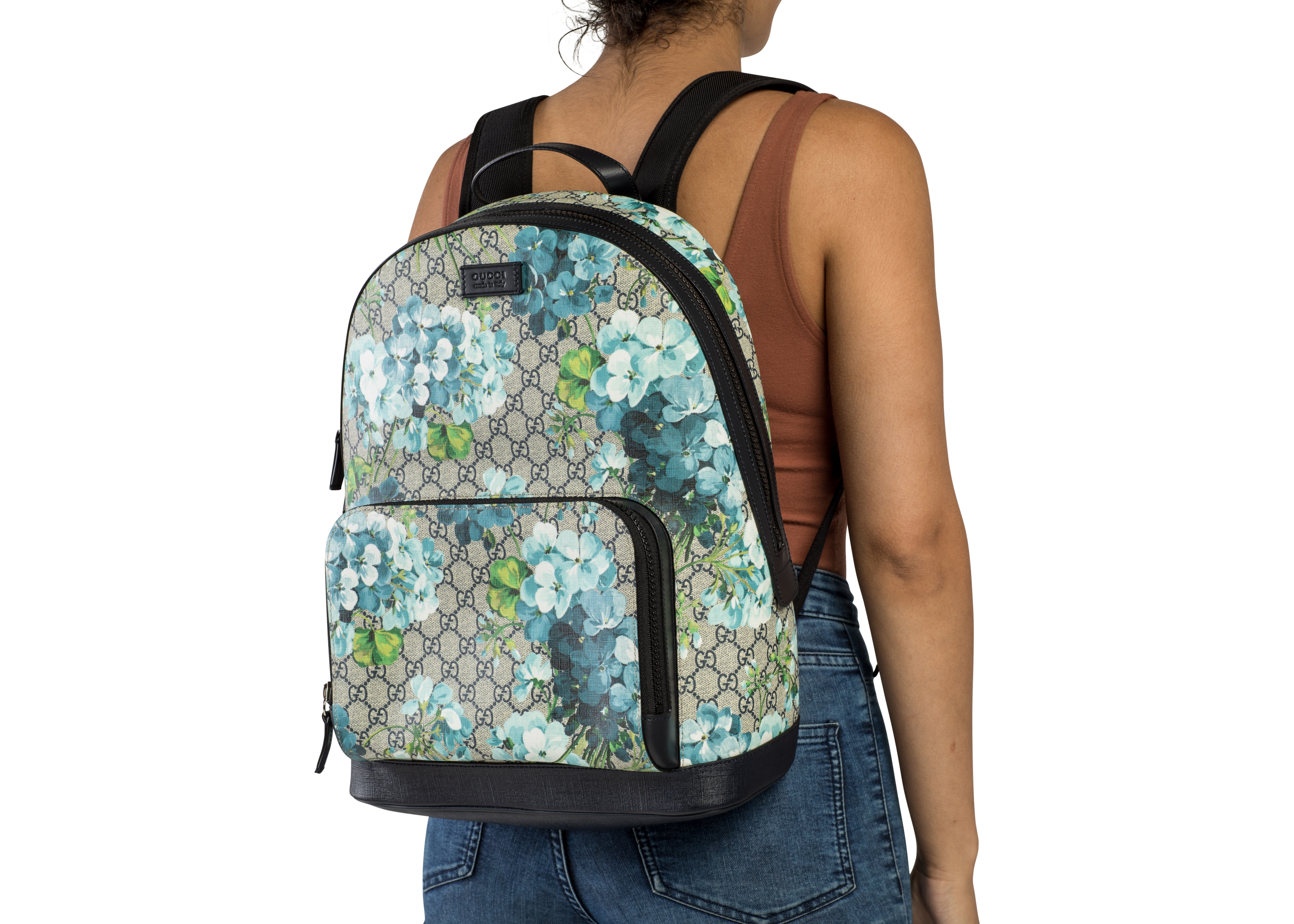 gucci blue blooms backpack