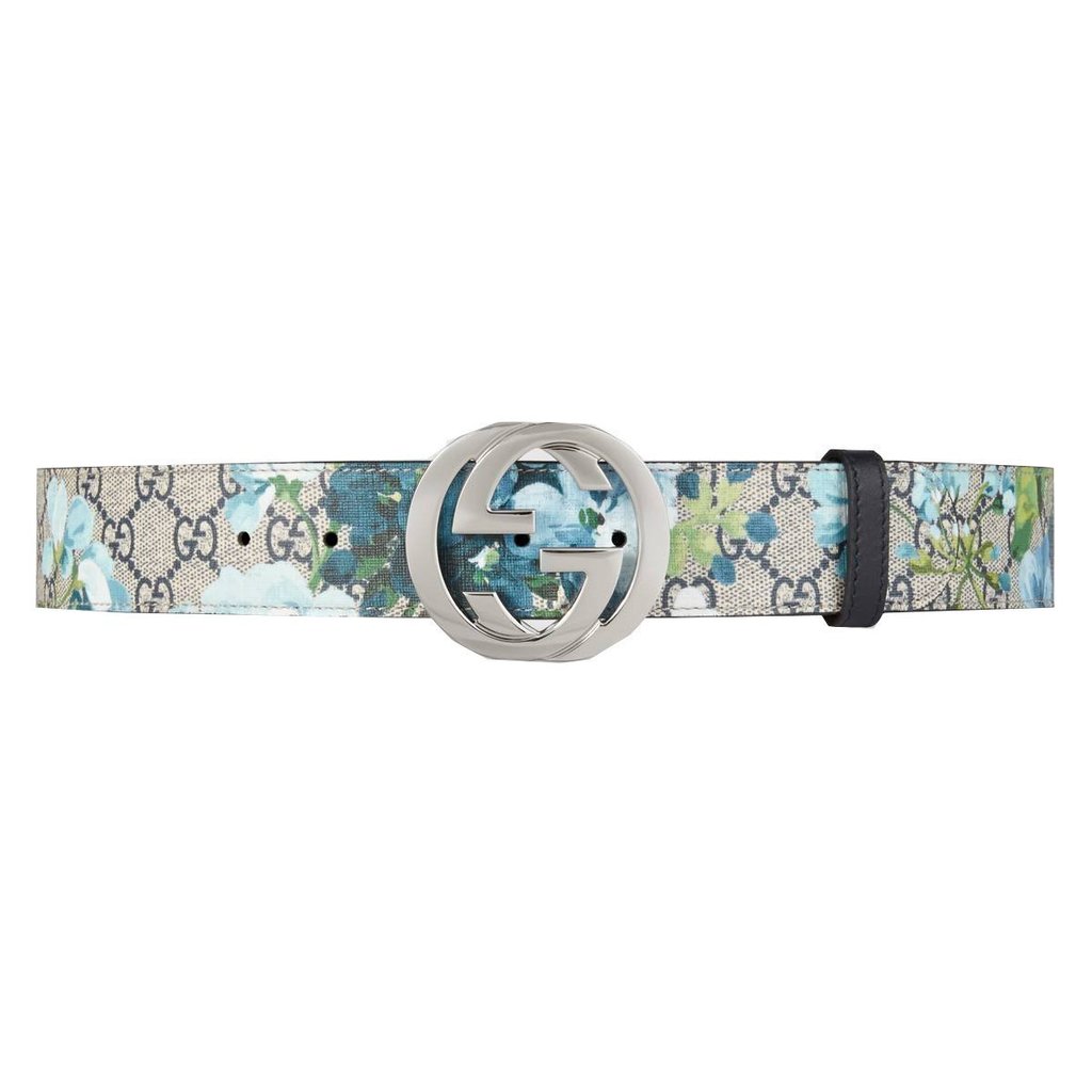 blue flower gucci belt