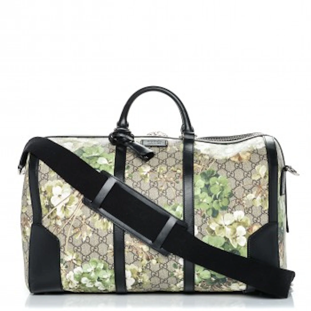 Gucci Pink GG Supreme Blooms Coated Canvas Medium Top Handle Boston Bag