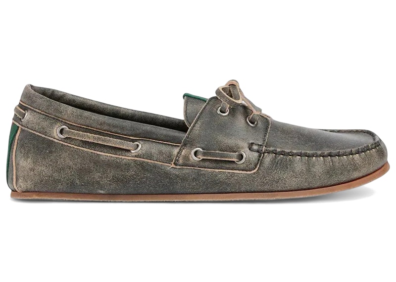 Gucci Boat Shoe Black Washed Effect