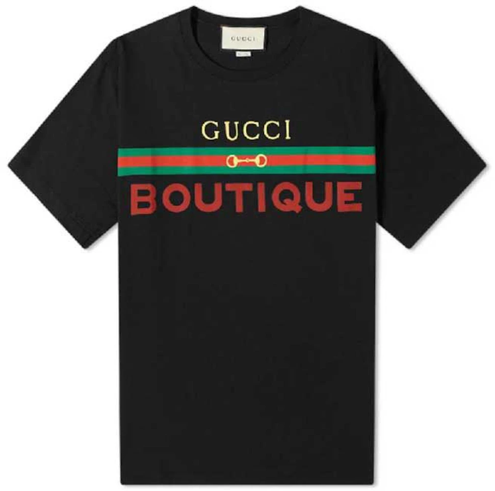 Gucci Boutique Print Cotton T-shirt Black Men's - US