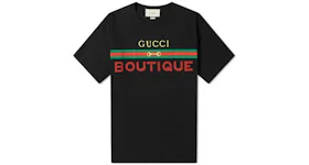 Gucci Boutique Print Cotton T-shirt Black