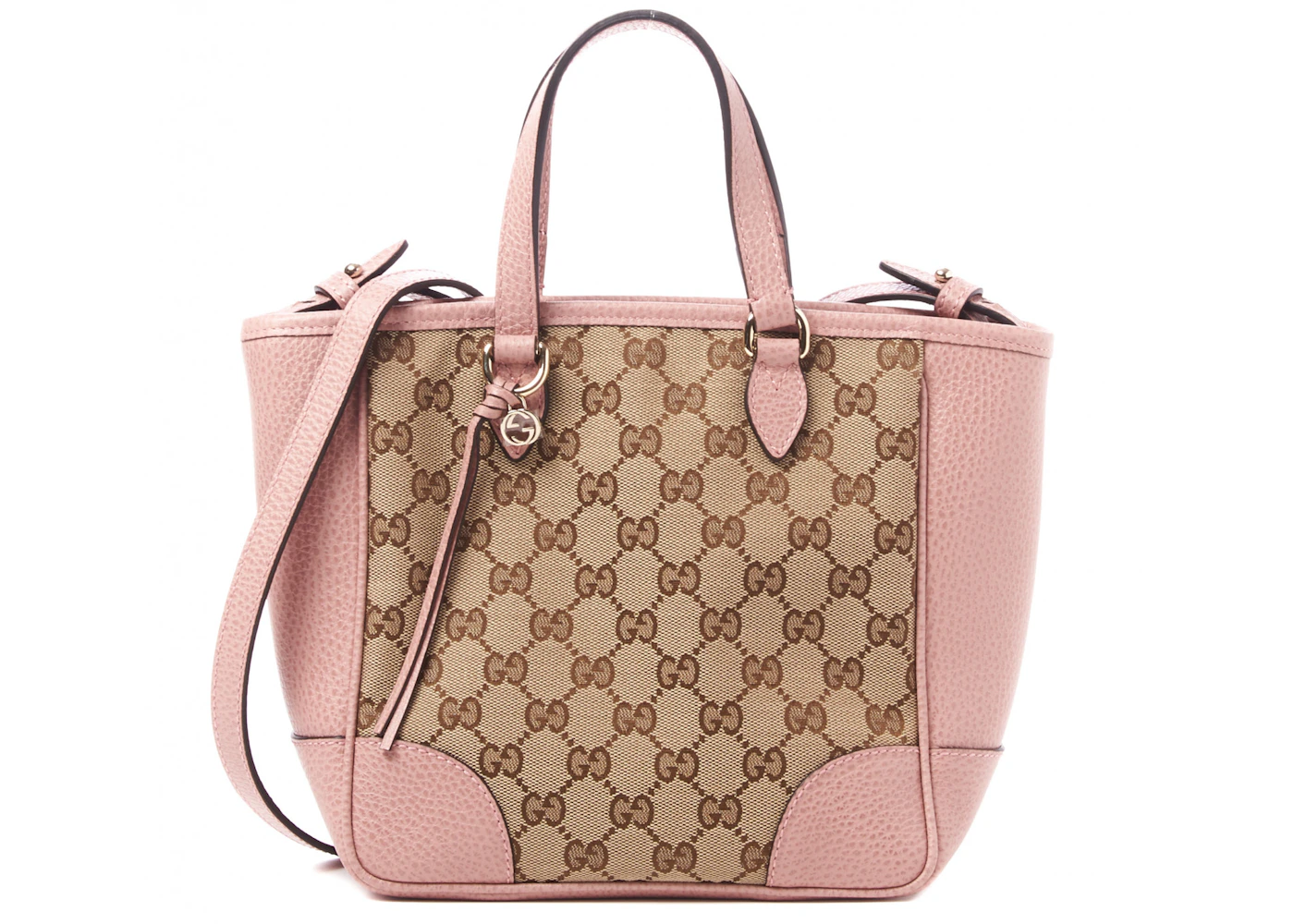 Gucci Bree Monogram GG Canvas Tote Small Beige/Pink in Leather